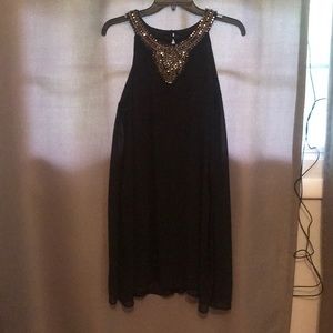 Black dress with metal beading